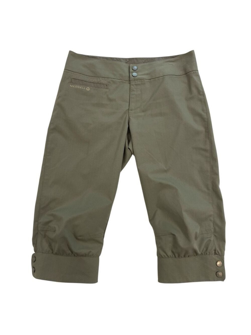 Merrell crop pants knee breeches army/army green with pockets medium rise size 6